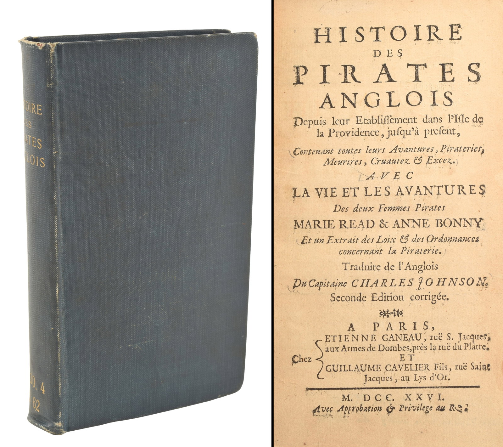 1726 Histoire des Pirates Anglois [History of the English Pirates]. Paris: Etienne Ganeau, 1726. (1 of 5)