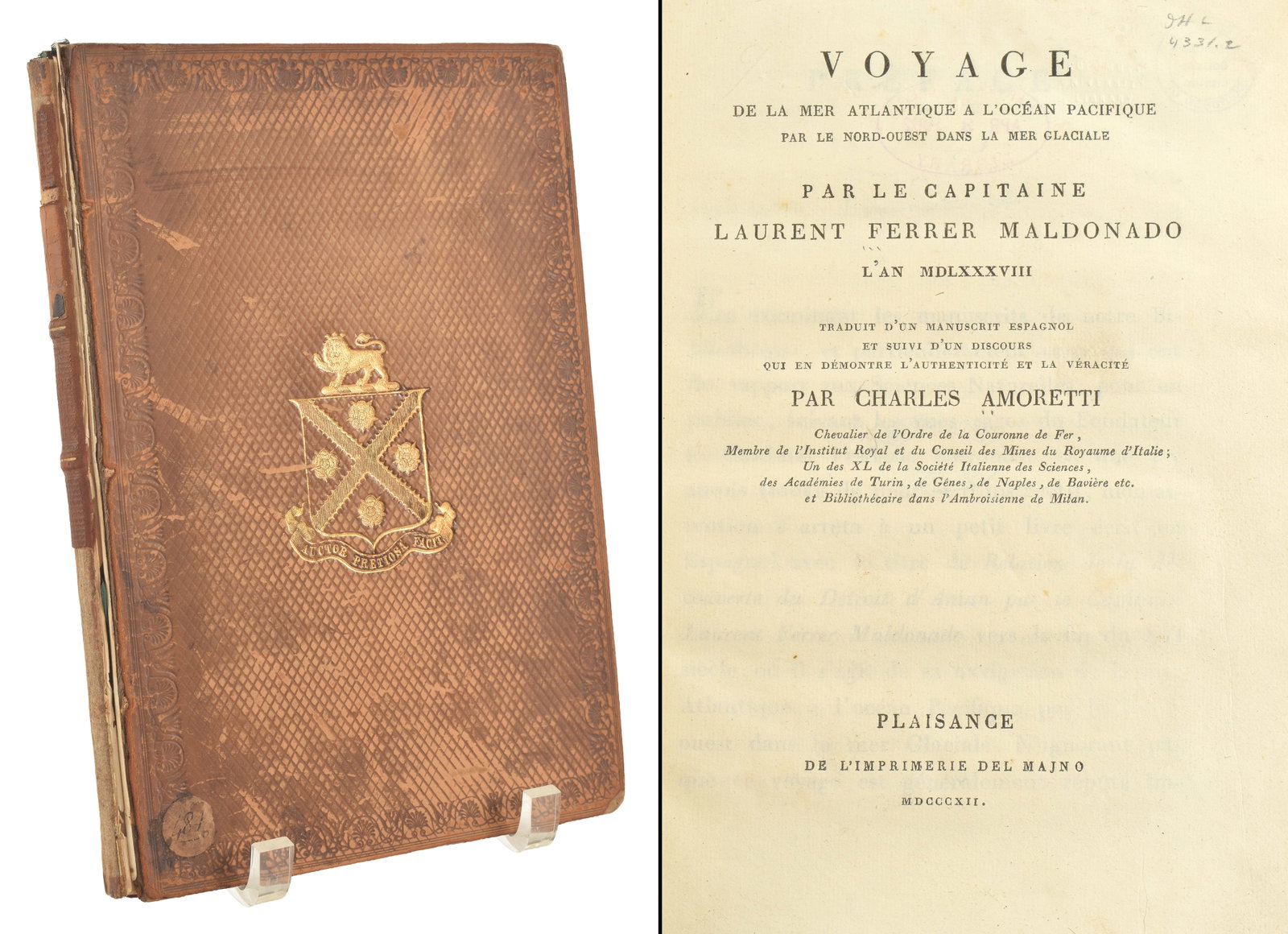1812 Voyage de la Mer Atlantique a L'Ocean Pacifique par le Nord-Ouest Dans la Mer Glaciale par le (1 of 8)