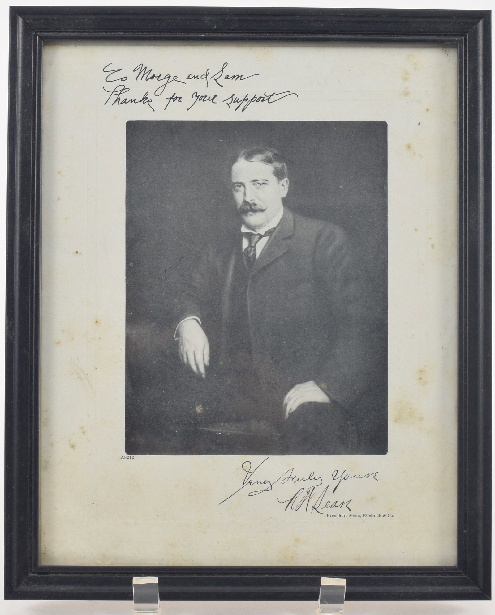 Richard W. Sears (Founder of Sears, Roebuck and Co.) signed and dedicated portrait. Scarce example (1 of 4)