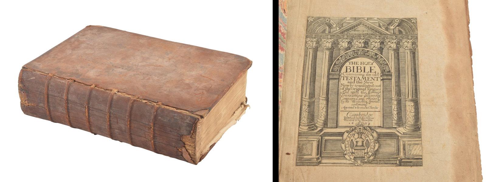 Holy Bible. Partial Bishop's Bible, possibly a 1568 edition, bound together with sections from the (1 of 7)