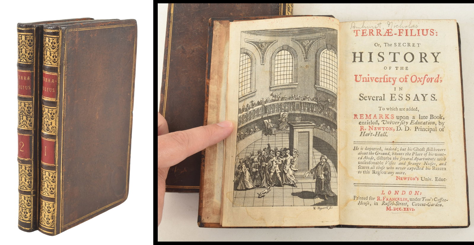Terrae-Filius: Or, The Secret History of the University of Oxford. R. Newton. London: R. Francklin, (1 of 5)