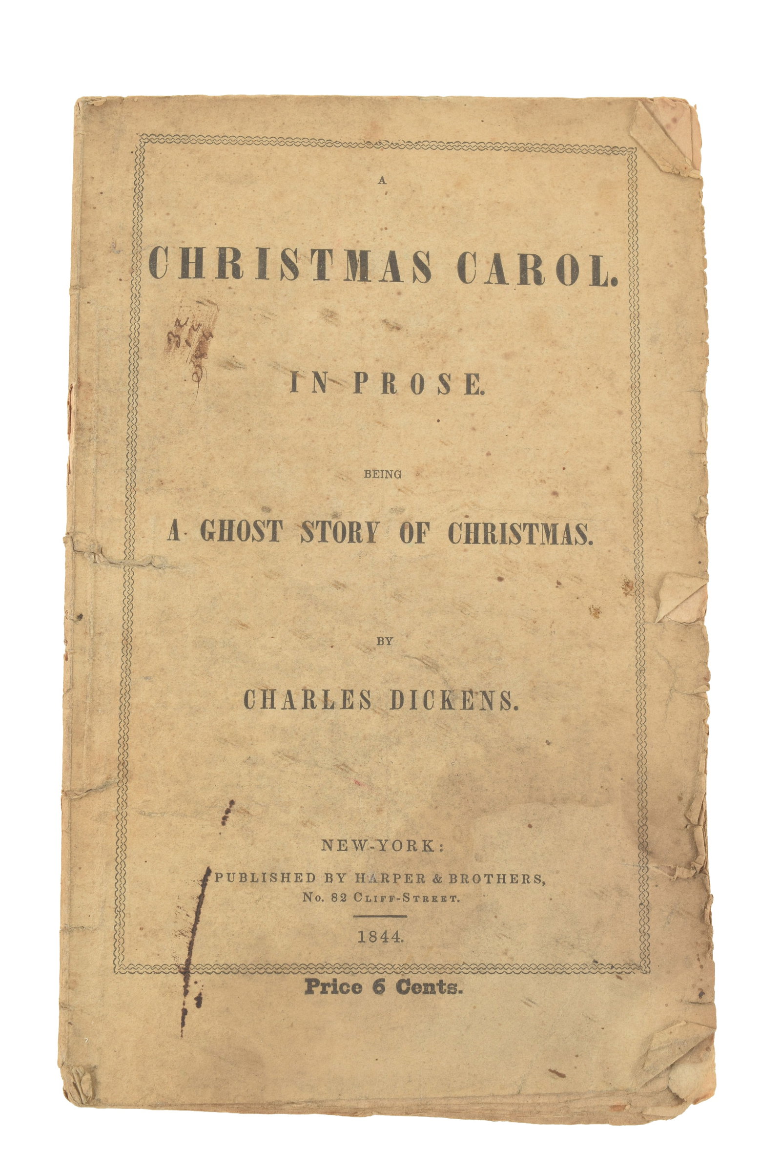 A Christmas Carol. Charles Dickens. Second American edition. New York: Harper & Brothers, 1844. 32 (1 of 5)