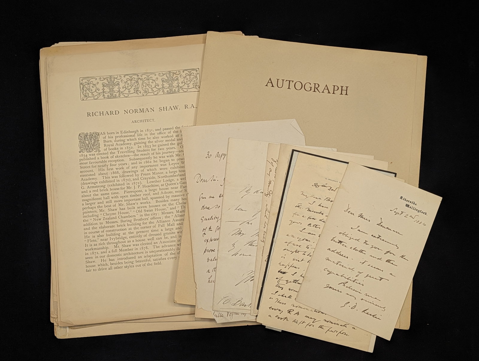 Collection of ALS autographed letters from English artists and members of the Royal Academy of Arts. (1 of 11)