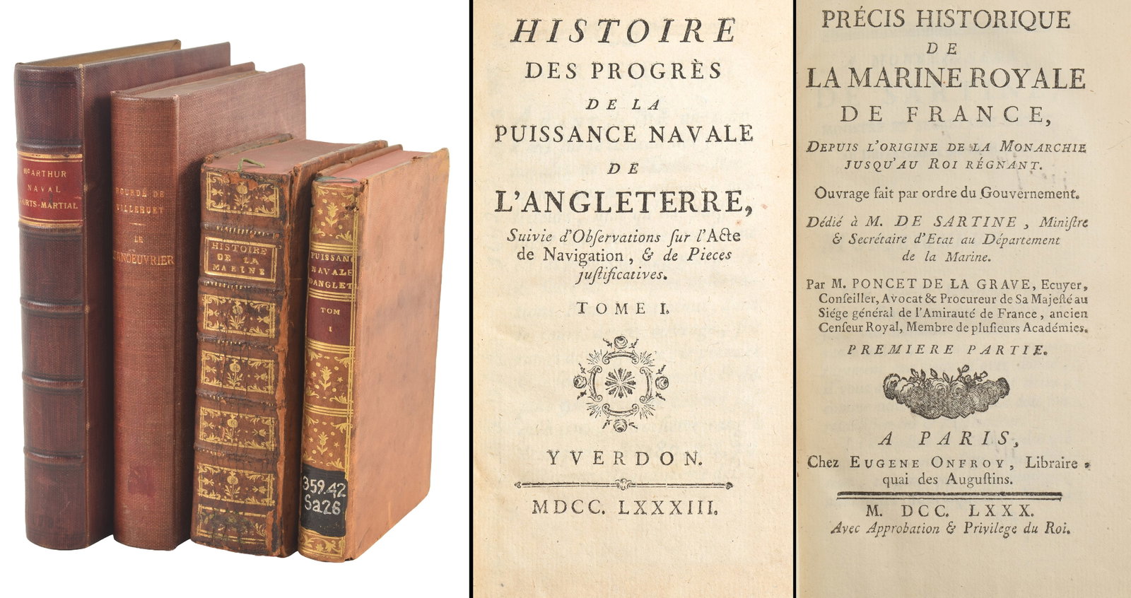 4 books on naval subjects. 1) Le Manoeuvrier ou Essai sur la Theorie et ls Pratique des Mouvements (1 of 8)