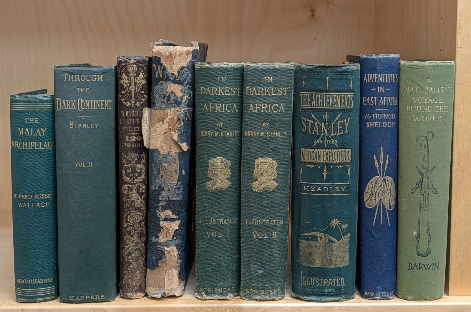 Lot of antique exploration and ethnographic books. To include: The Voyage of the HMS Beagle by (1 of 5)