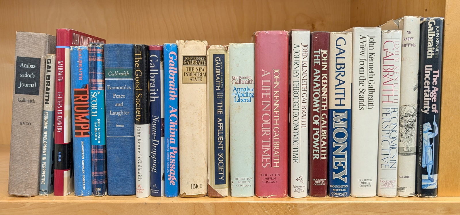 John Kenneth Galbraith. 20 signed works including The Triumph, Letters to Kennedy, Economic (1 of 6)
