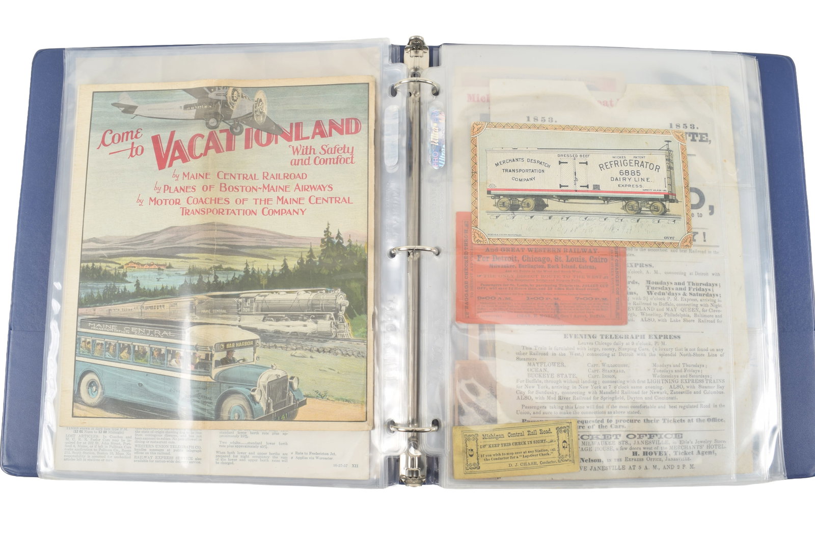 Collection of railroad ephemera, 19th and 20th century. A large selection of documents, tickets, (1 of 12)