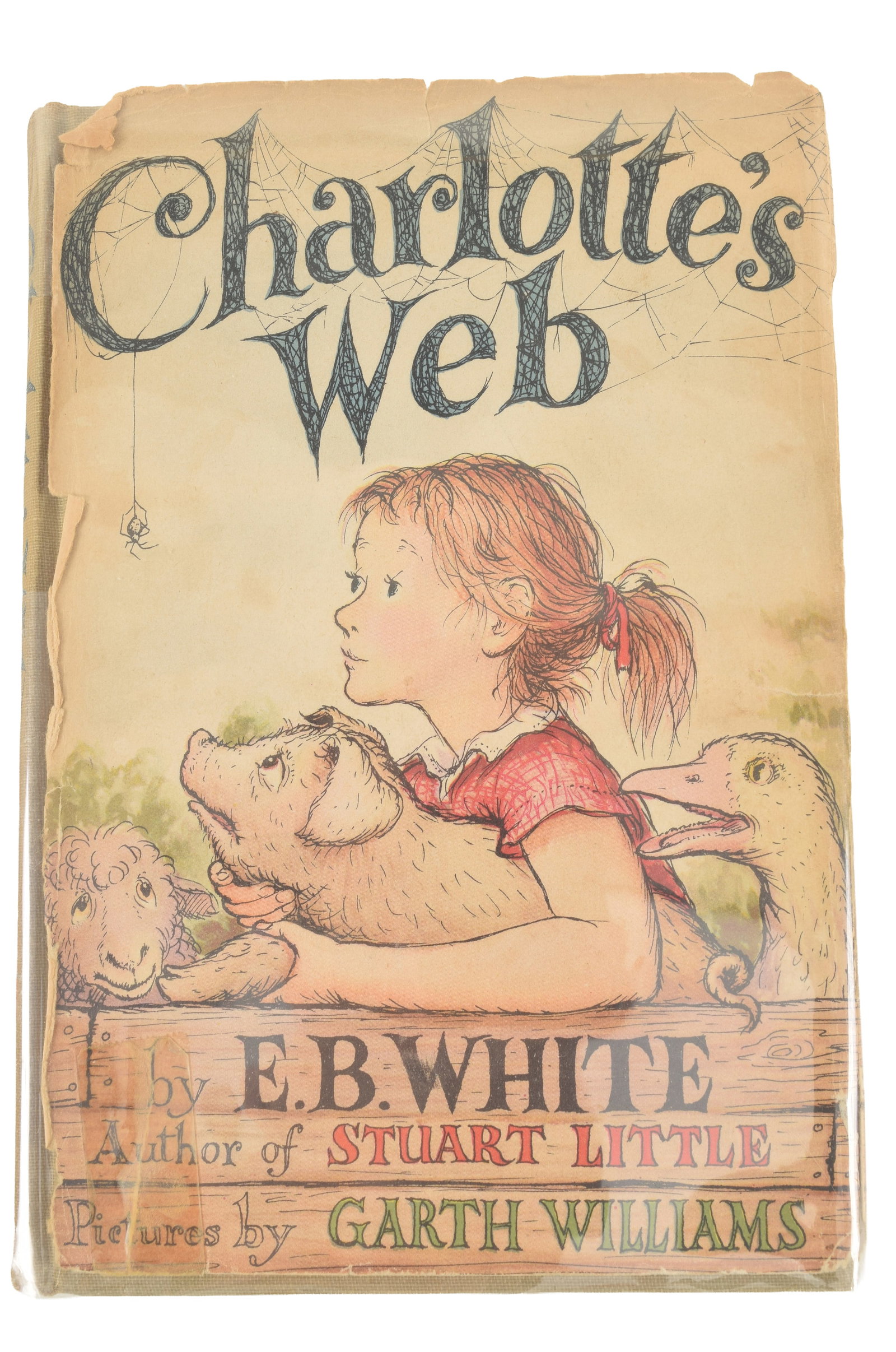 Charlotte's Web. E.B. White. First edition "I-B". Partial dust jacket. 8.5 x 6in. (1 of 6)