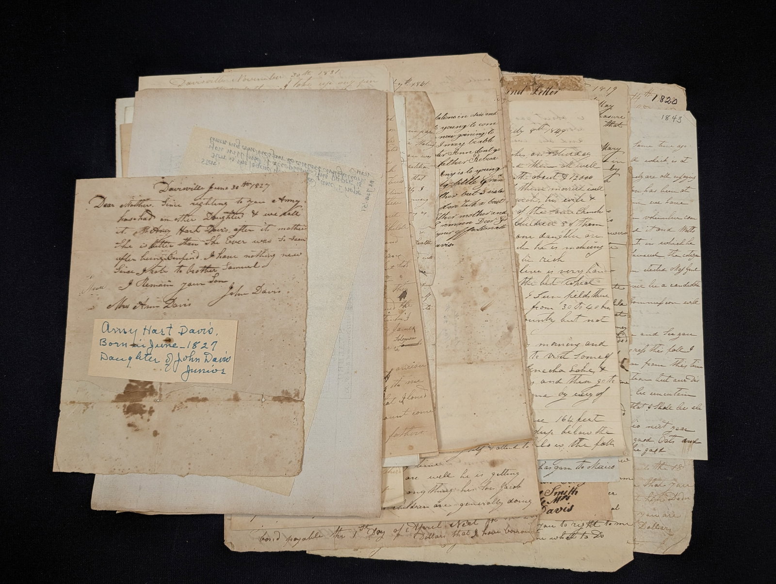 John and Ann Simpson Davis family letters. Ann served as a spy for George Washington during the Amer (1 of 13)