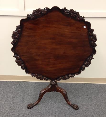 19th century Carved Irish Chippendale Piecrust Table (1 of 9)
