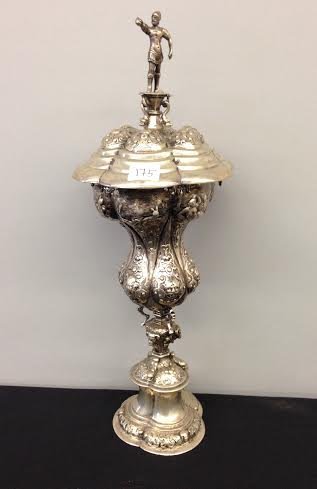 19th century Continental 800 Silver tall covered Goblet (1 of 6)