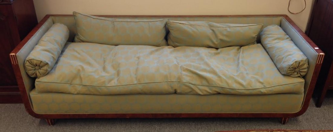 Vintage Art Deco Burled Walnut sofa with inlay (1 of 4)