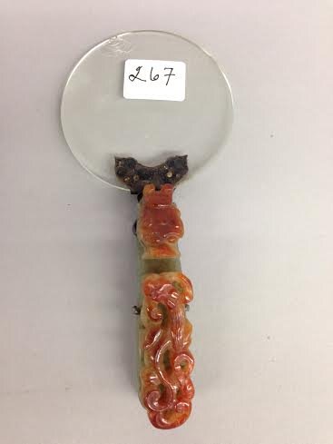 Chinese Jade Garment Hook having dragon motif, sterling (1 of 6)