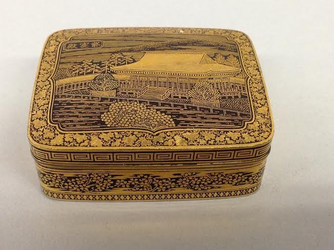 19th Century Japanese Komei inlaid bronze miniature box (1 of 5)