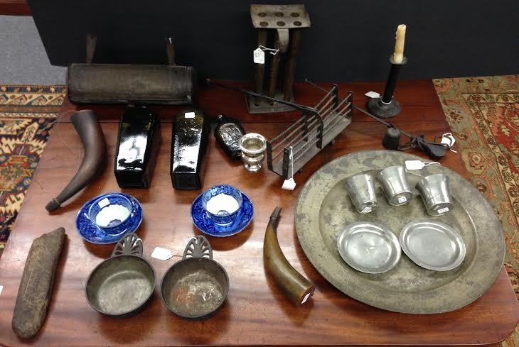 An assortment of primitive items, tools, charger, etc. (1 of 6)