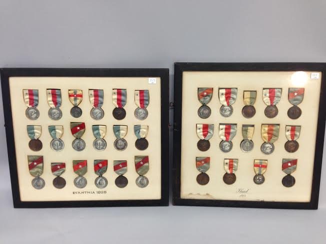 Collection of Yachting medals, framed. (1 of 7)