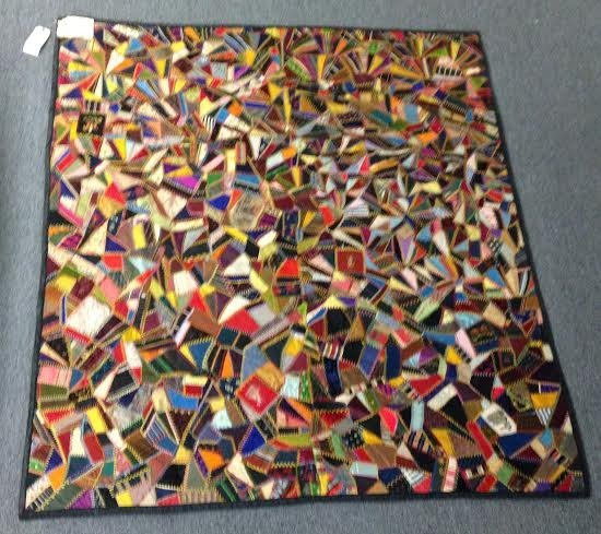 Fine quality 19th cent. American crazy quilt by S.A.C. (1 of 9)