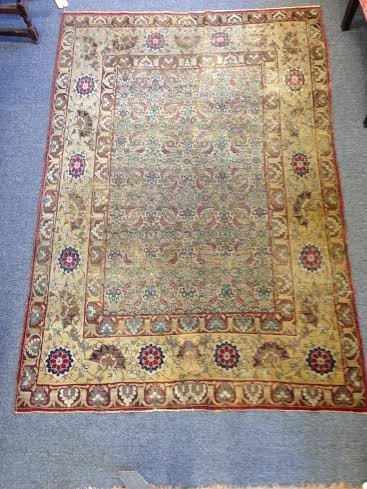 19th century Kirman scatter rug. Unusual design. (1 of 5)