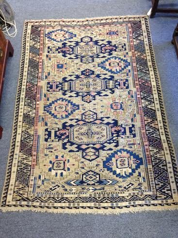 Antique Caucasian flat weave scatter rug. 6'4" x 4' 5". (1 of 3)