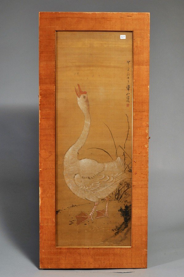 18th/19th century framed Chinese painting on silk of a (1 of 4)