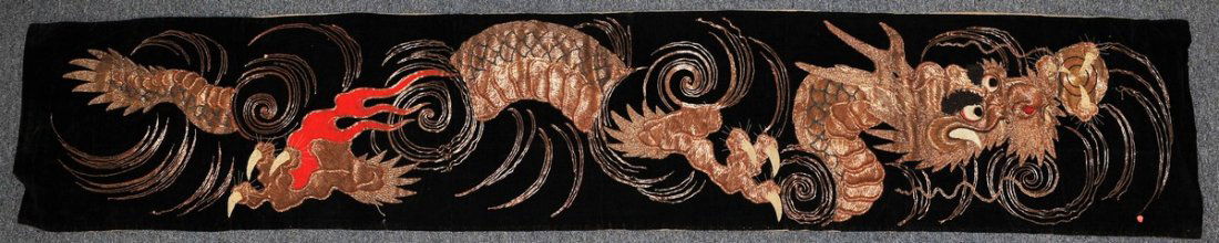 Lot of two. Embroidery. Japan. Late 19th century. (1 of 10)