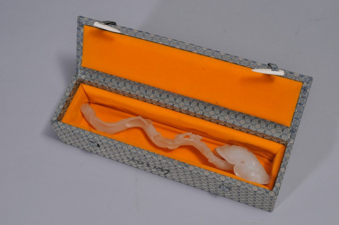 Jade sceptre. China. 20th century. Greyish white stone (1 of 6)