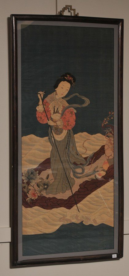 18th/19th century Chinese Silk Kesi Panel depicting a (1 of 3)