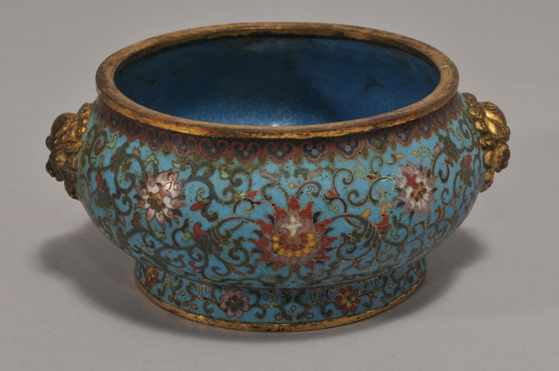 Cloisonn Censer. China. 19th century. Foo Dog mask (1 of 5)