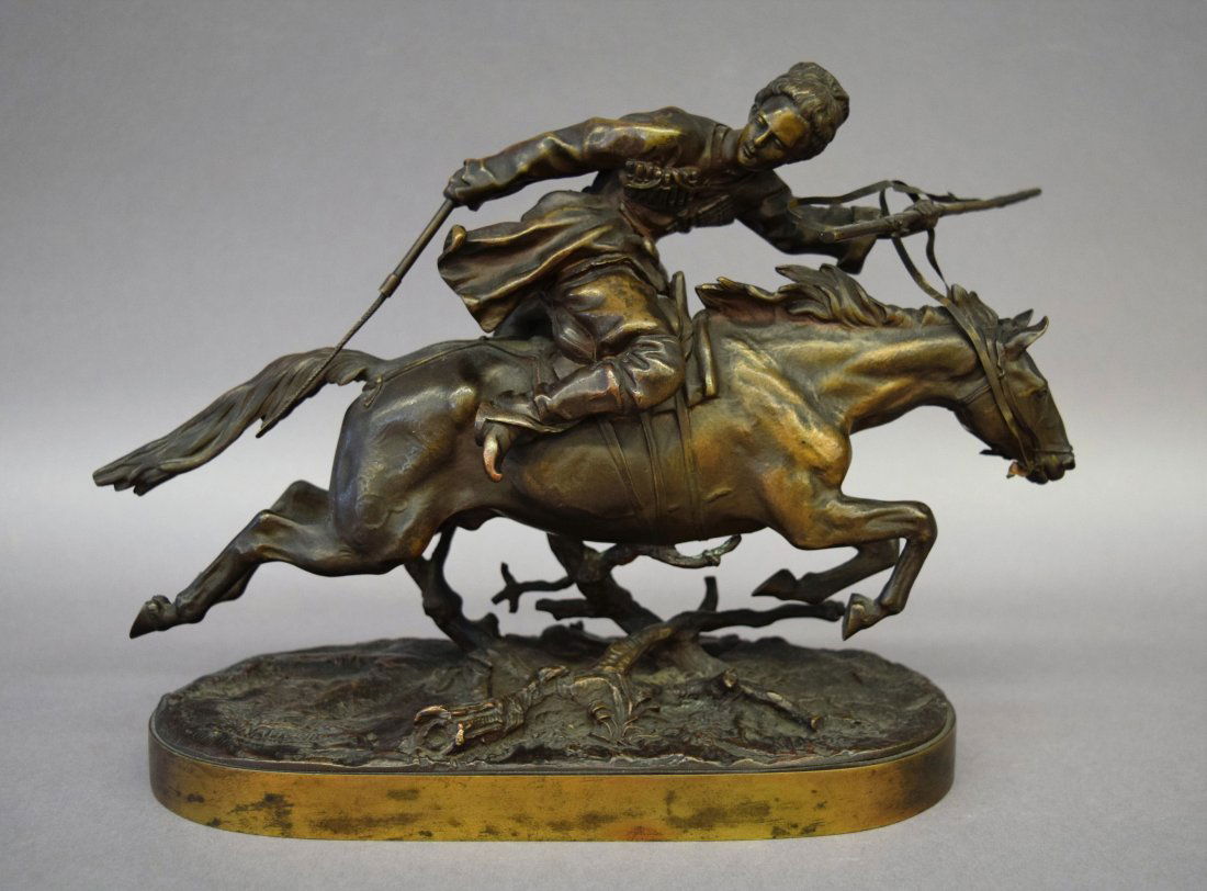Evgeni Alex Lanceray. Bronze sculpture of a Cossack on (1 of 8)