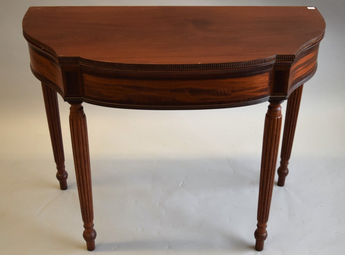 Antique American mahogany Sheraton style card table (1 of 10)