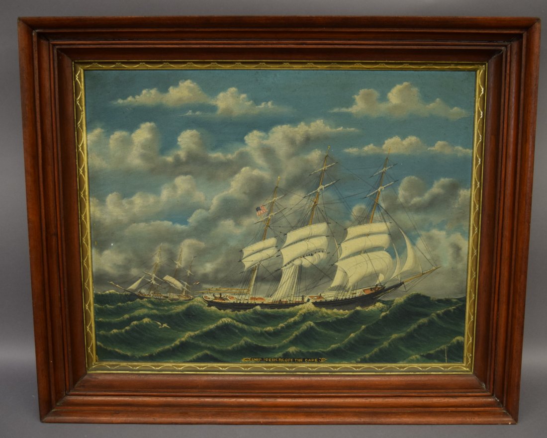 19th century American Folk Art painting of the Clipper (1 of 9)