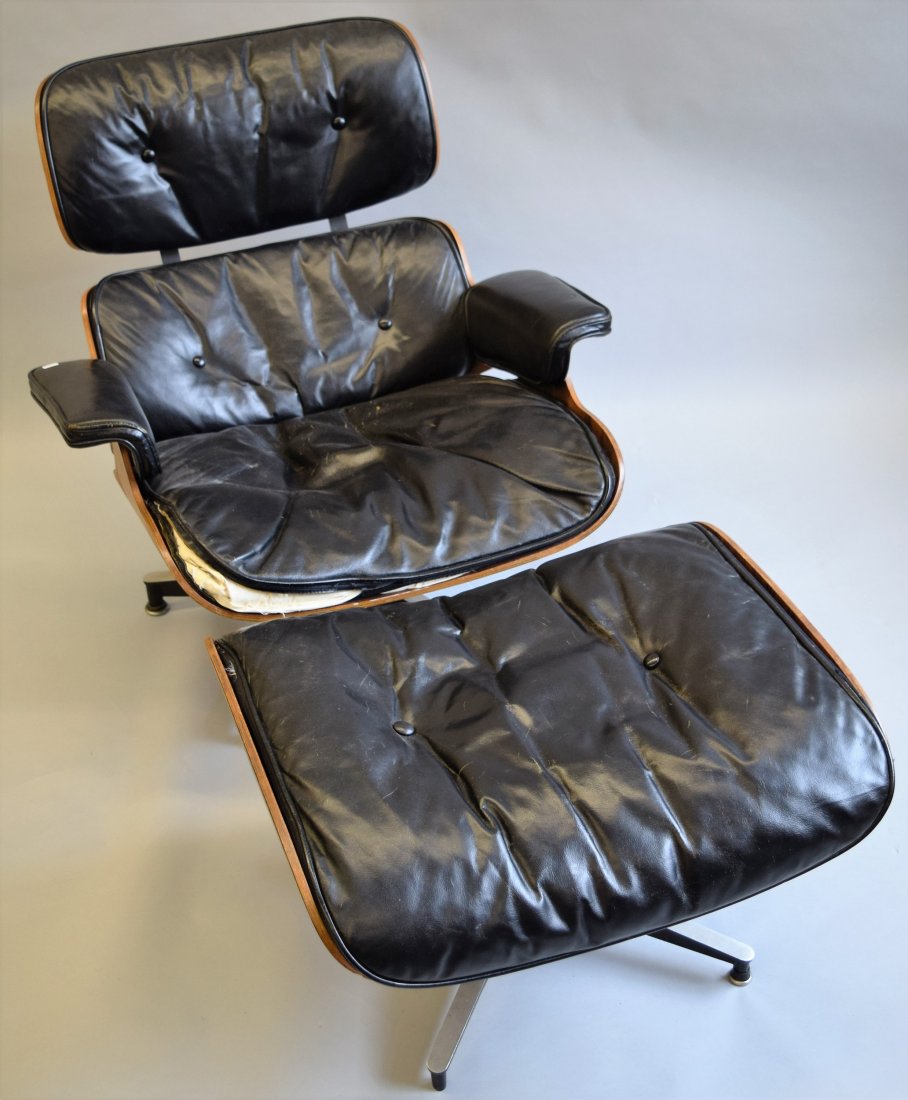 Hermann Miller Vintage Eames chair and stool in black (1 of 10)