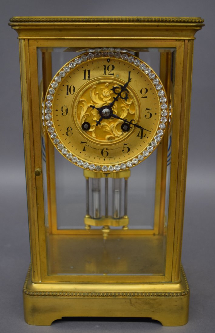 French Brass and Crystal Regulator Clock. The face (1 of 8)