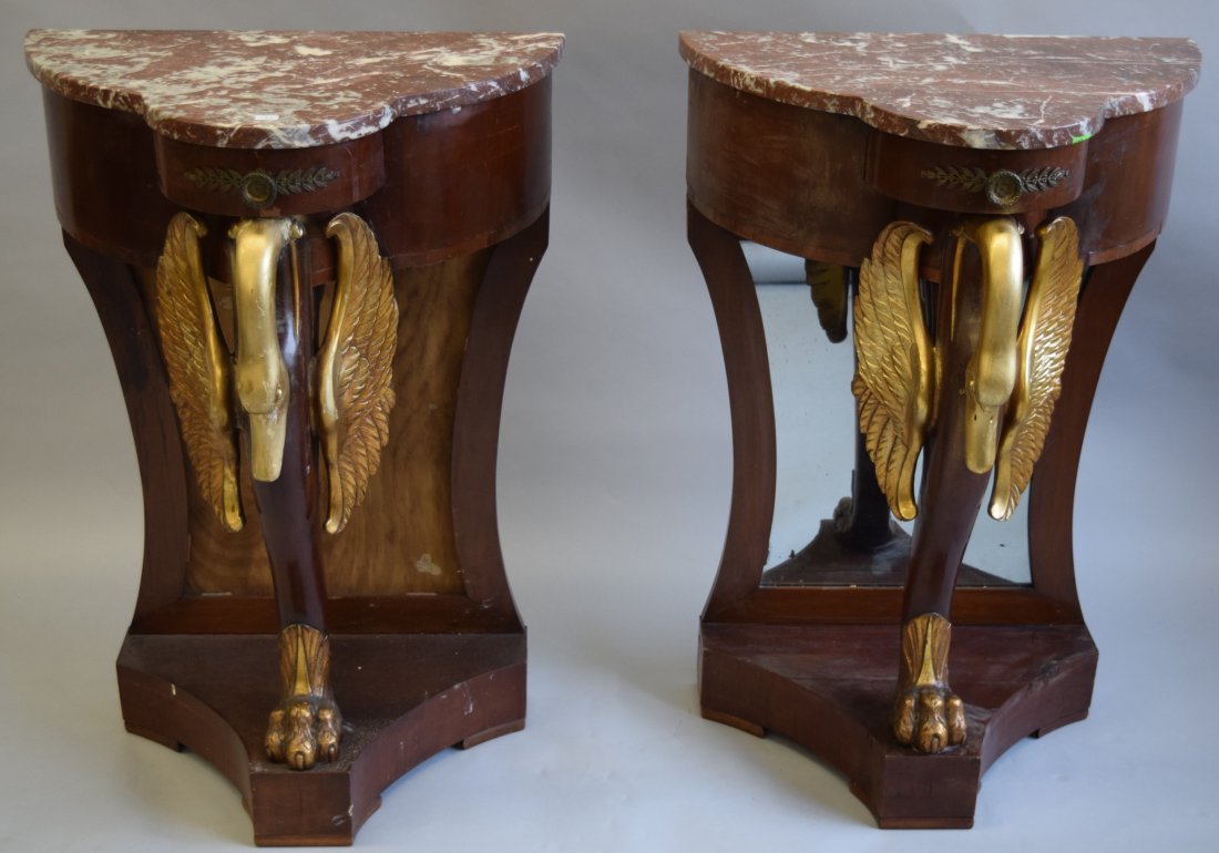 Pair of 19th century French Empired style Trefoil shape (1 of 10)