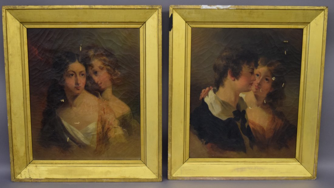 Pair of 19th century double portrait paintings (1 of 10)