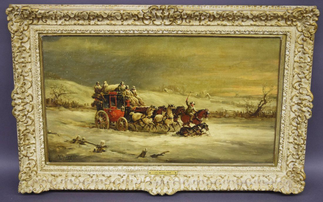 John Charles Maggs. 1844. Winter Stagecoach scene with (1 of 9)