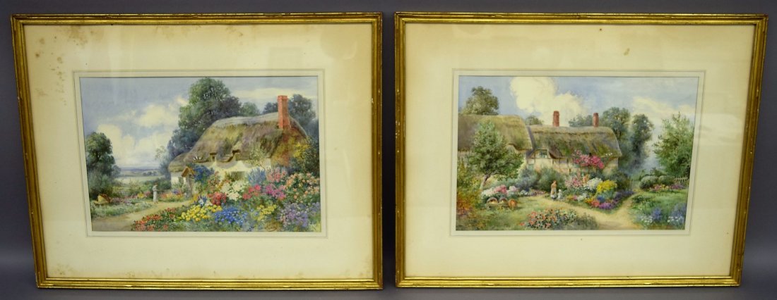 Thomas Noelsmith. Pair of Watercolors. English garden (1 of 10)