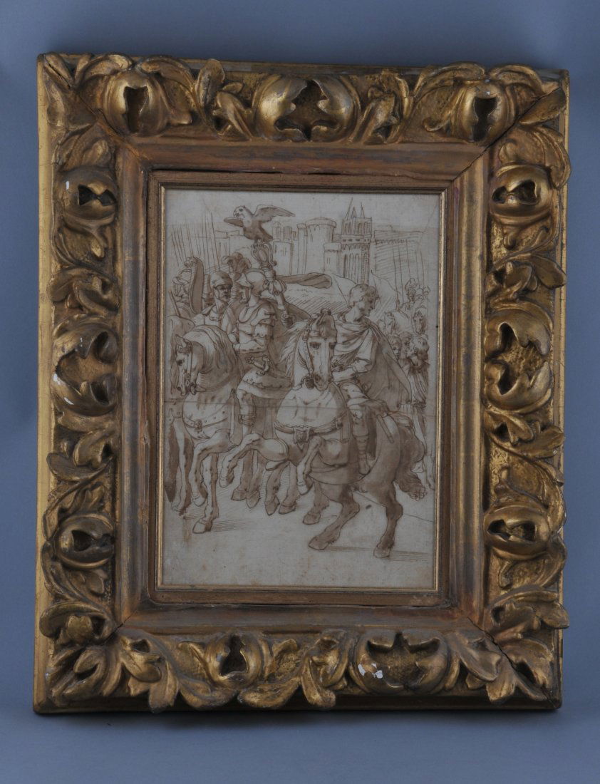Italian Old Master drawing. Soldiers on horseback (1 of 10)