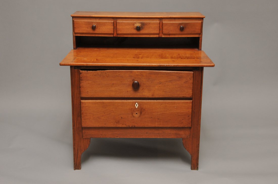 Shaker Maple and Butternut Sewing Desk. Circa 1830-40. (1 of 9)