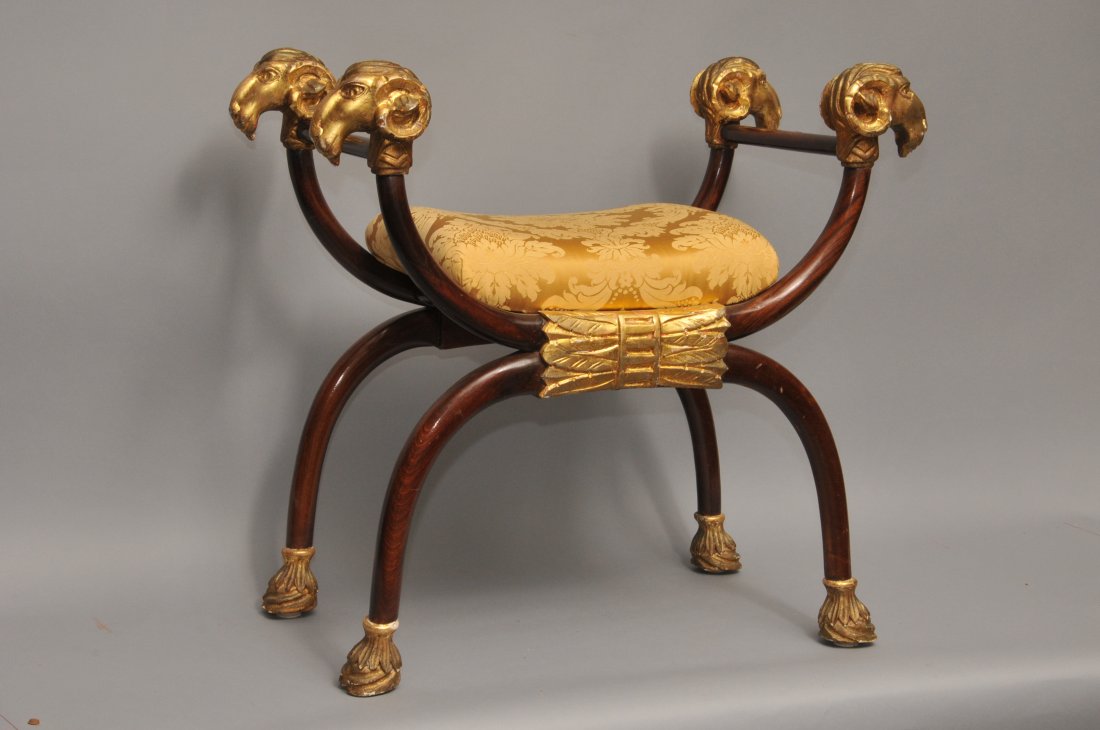 20th century Regency style Rams Head window seat with (1 of 7)