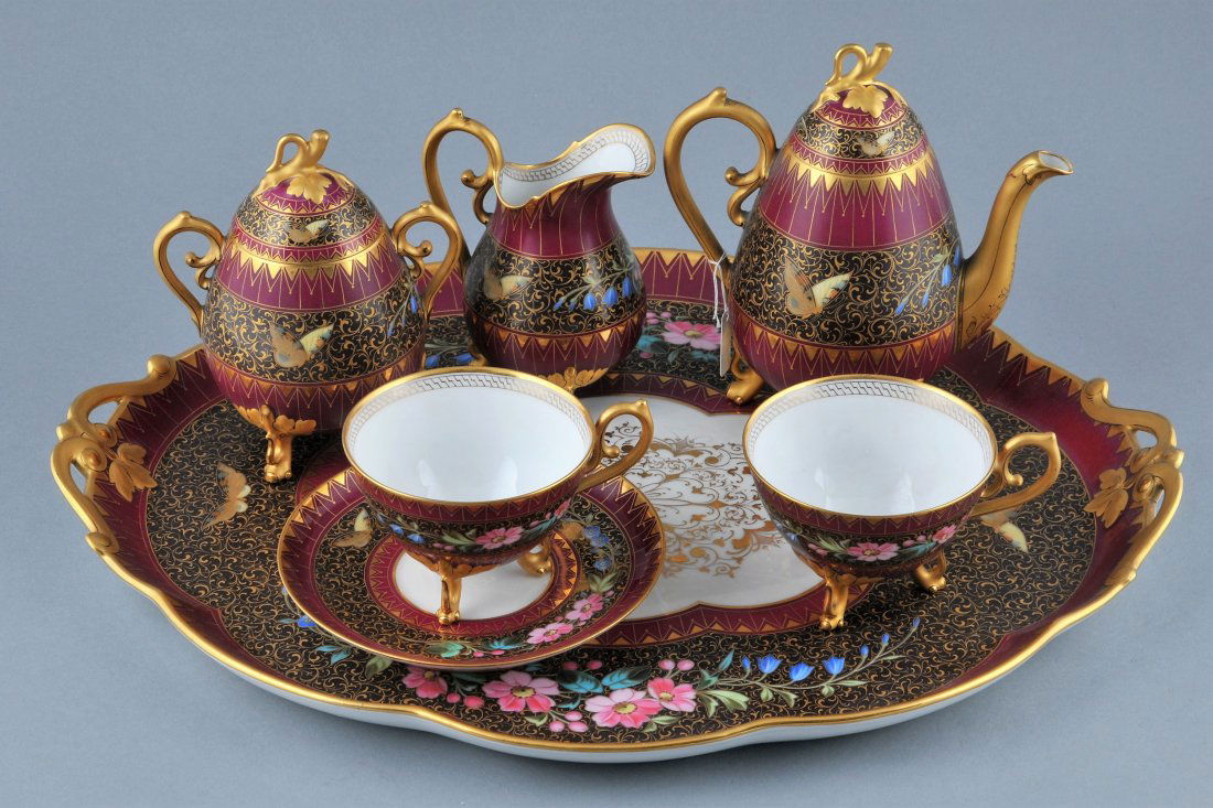 Fine quality hand painted 19th century porcelain tea (1 of 10)