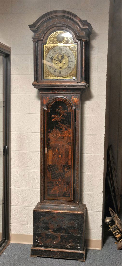 18th century Japanned English tall clock. Composite (1 of 10)