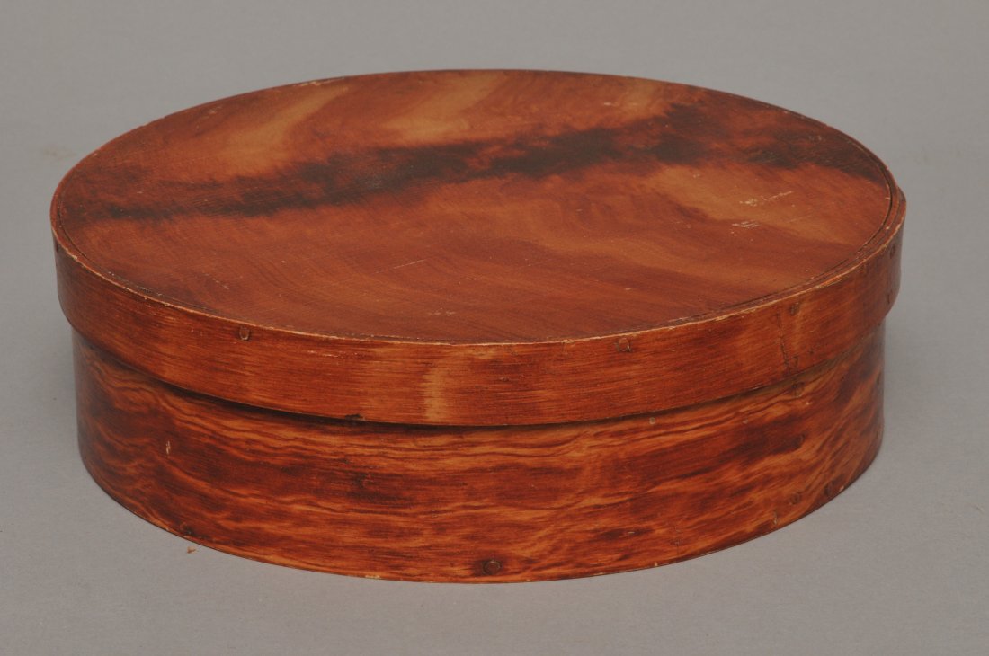 19th century round grain paint decorated Storage Box in (1 of 8)