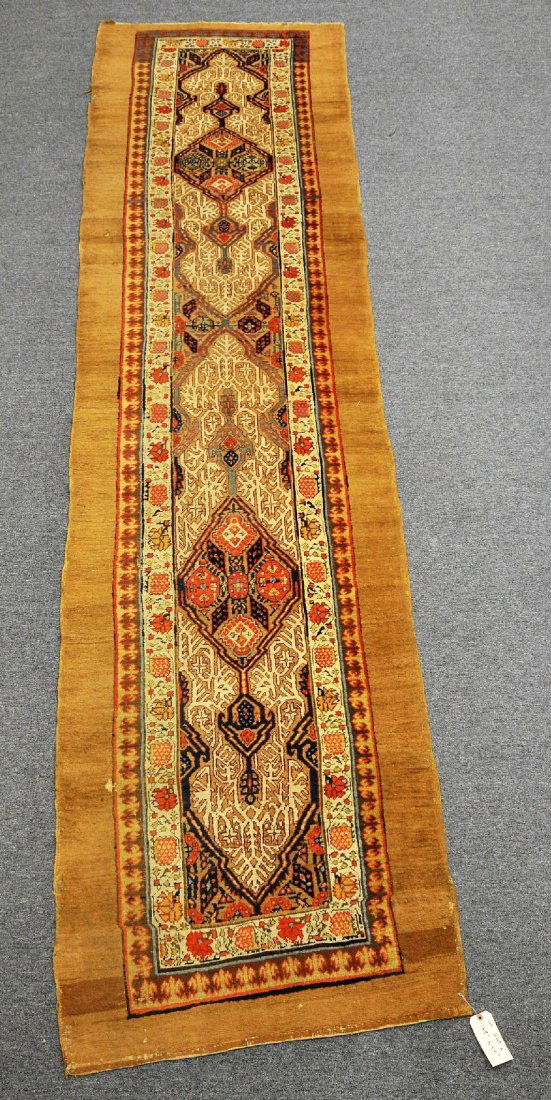 Antique Camel Hair Oriental carpet runner. Wide camel (1 of 10)