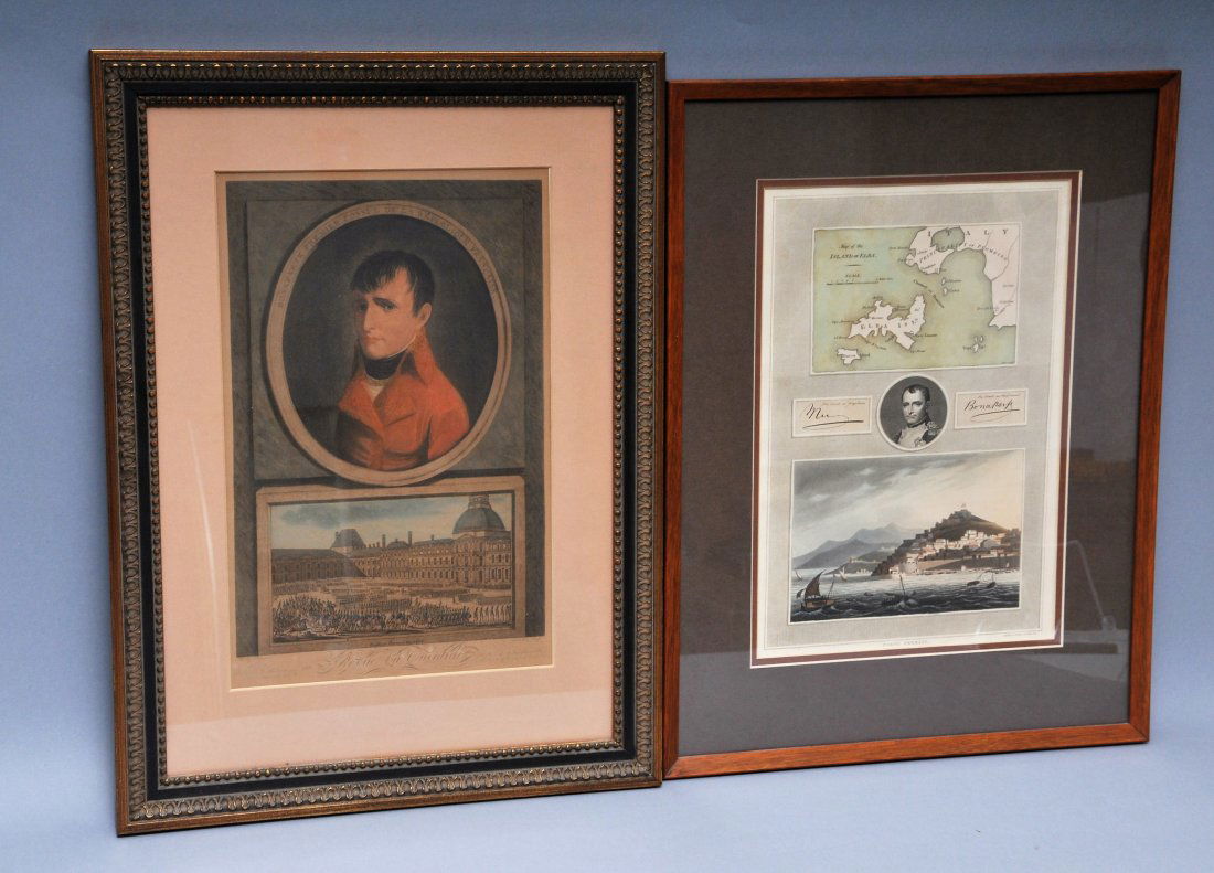 Lot of two prints.   1) Porto Ferrajo and The Isle of (1 of 8)