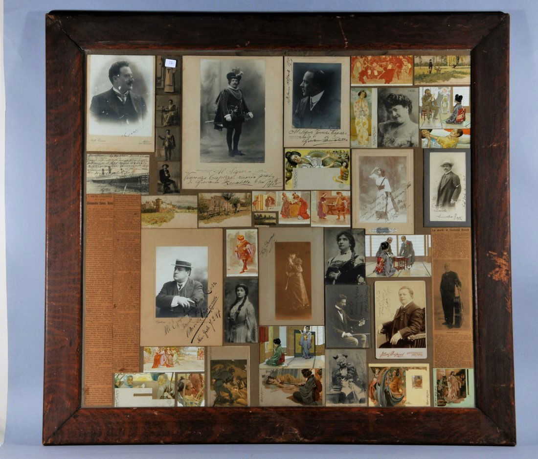 Large framed collage of opera stars with eleven signed (1 of 8)