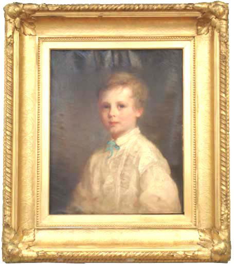 SULLY,R.M. RARE EARLY OIL ON CANVAS PORTRAIT: INITIAL RMS LOWER LEFT ROBERT MATTHEW SULLY ,AMERICAN NEPHEW OF IMPORTANT AMERICAN ARTIST THOMAS SULLY ,THIS PCE.IS FROM A N.Y.C.ESTATE AND IS THE FIRST OFFERED FOR SALE. 18X22"
