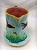 584: VICTORIAN MAJOLICA STORK PITCHER - 7 1/2 INCH CRAZ - 4