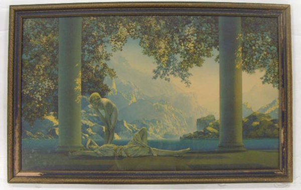 MAXFIELD PARRISH DAYBREAK - 17 3/4 X 29 1/2 -: MAXFIELD PARRISH DAYBREAK - 17 3/4 X 29 1/2 -