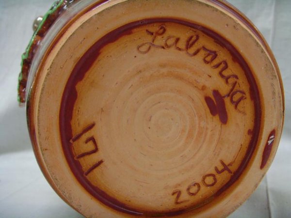 LABARGA TURTLE MAN SOUTHERN POTTERY JUG SIGNED 171 - 4